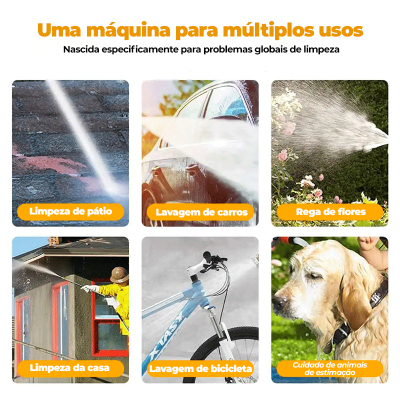 Lavadora Jato de Alta Pressão Sem Fio 1500W Bateria 18V