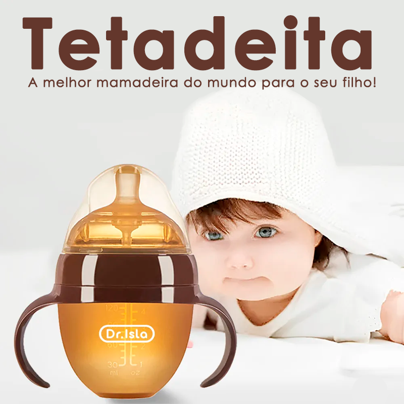 Mamadeira de Silicone Anti-Asfixia e Antibacteriana - Simulador de seio